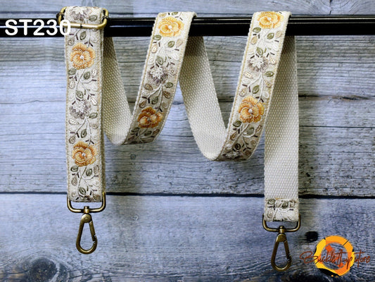 Embroidered Purse Strap Crossbody Strap for Purses Gift for Daughter Handbag Boho Bag Strap Floral Embroidery Replacement Boho Guitar Strap