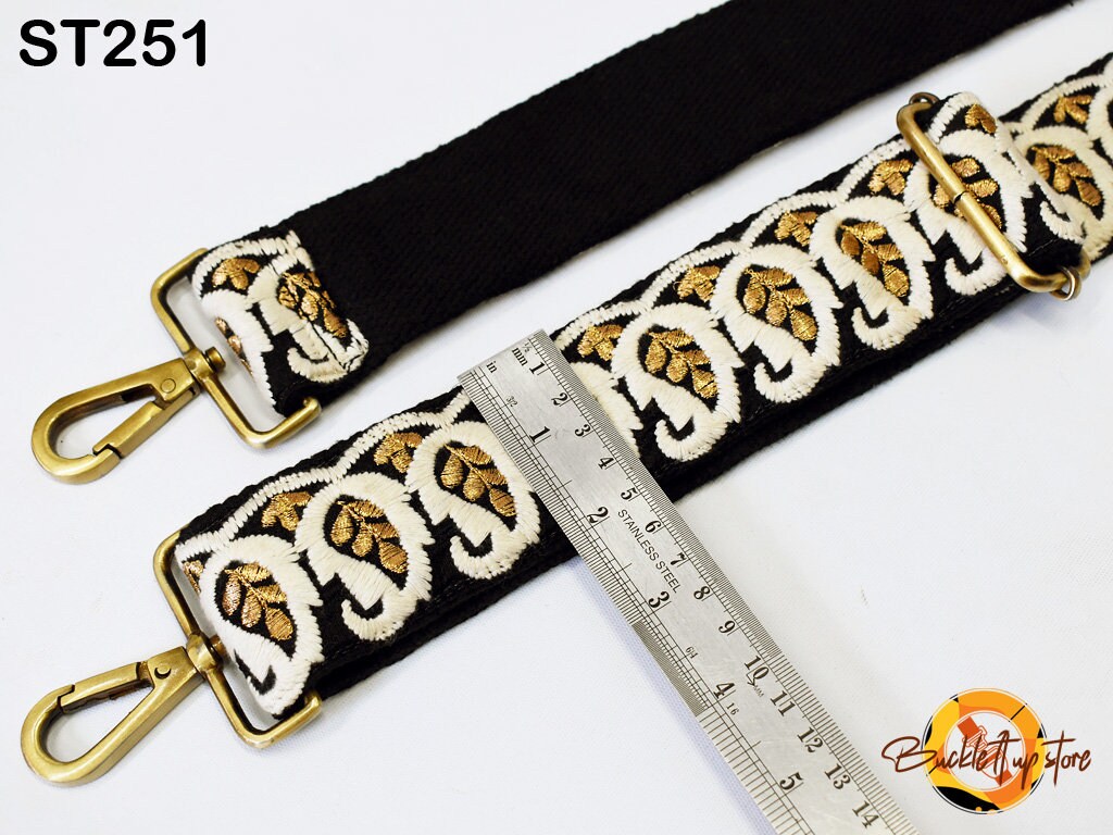 Custom Messenger Bag Handbag Strap Replacement Guitar Strap Gift Sister Embroidered Purse Strap Boho Embroidery Crossbody Strap for Purses