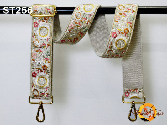 Sling Bag Strap Crossbody Strap Purses Handbag Embroidered Boho Bag Strap Floral Embroidery Replacement Strap Boho Guitar Strap Gift for her