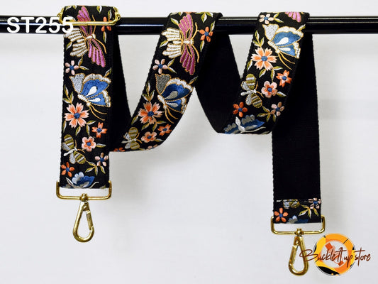 Replacement Crossbody Handbag Strap Gift for Daughter Embroidered Camera Strap Boho Strap for Purses Bag Embroidery Adjustable Guitar Strap