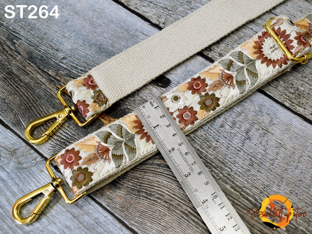 Embroidered Purse Strap Crossbody Strap for Purses Boho Bags Strap Embroidery Replacement Strap Boho Guitar Strap Handbag Strap gift for her