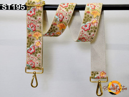 Embroidery Detachable Camera Strap Crossbody Strap for Purses Embroidered Handbag Boho Bag Strap Replacement Strap Guitar Strap Gift for her