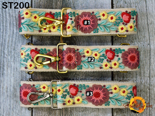 Gift for Friend Replacement Handbag Boho Bag Strap Embroidered Camera Strap Crossbody Strap for Purses Embroidery Adjustable Guitar Strap