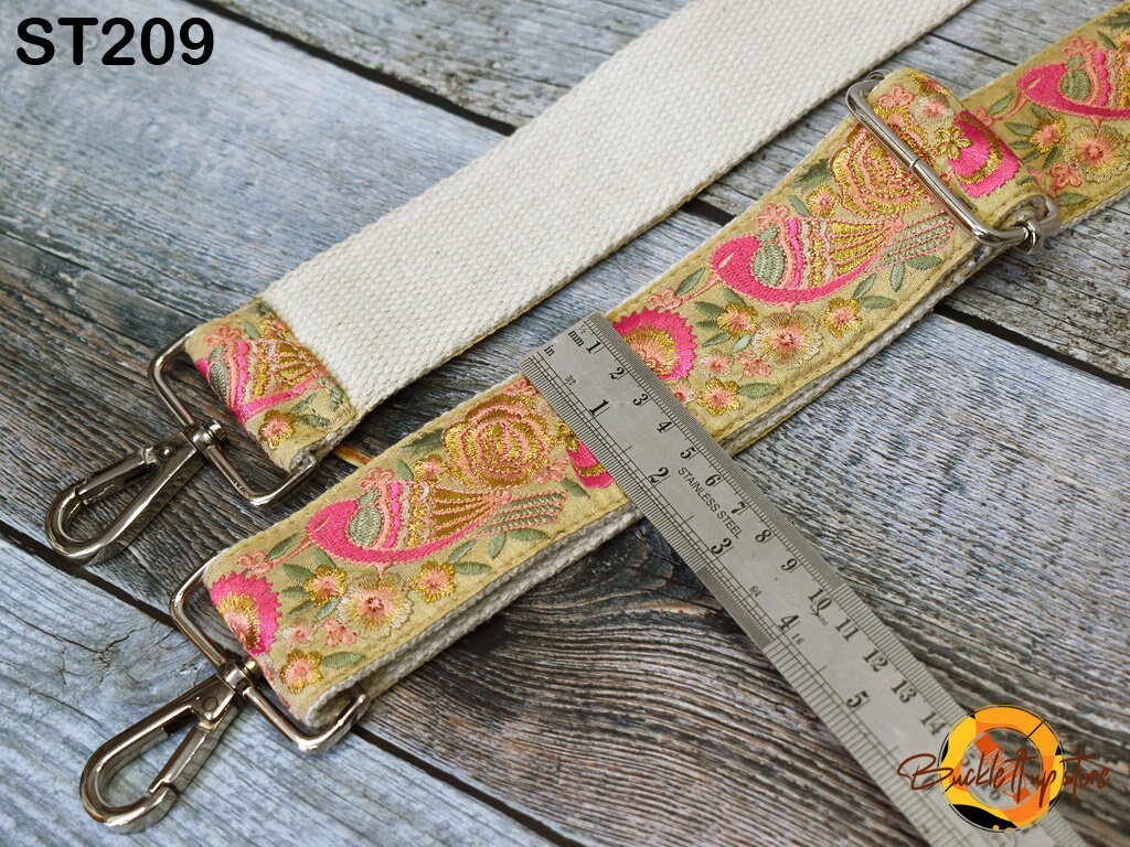 Embroidery Replacement Adjustable Strap Guitar Strap Embroidered Camera Strap Crossbody Strap for Purses Handbag Boho Bag Strap Gift for her