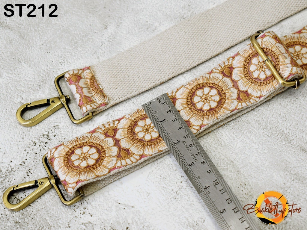 Adjustable Handbag Boho Bag Strap Embroidered Camera Strap Crossbody Strap for Purses Embroidery Replacement Guitar Strap Gift for Daughter