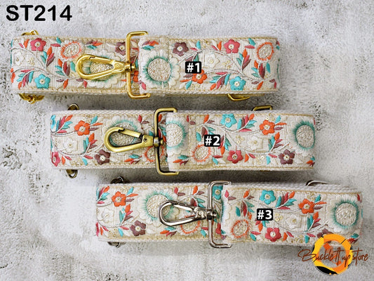 Embroidered Sling Bag Strap Crossbody Strap Purses Handbag Boho Bag Strap Floral Embroidery Replacement Strap Boho Guitar Strap Gift for her