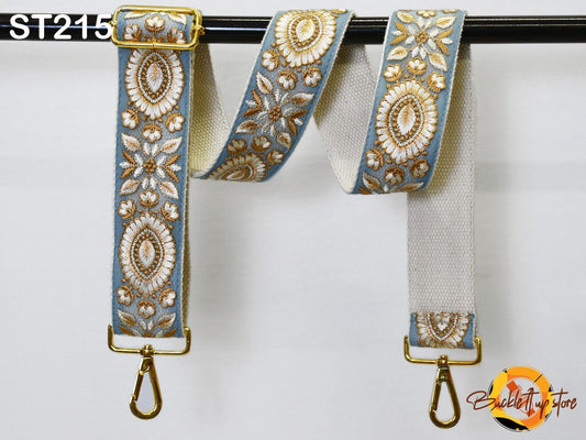 Cotton Bag Strap - Gift for Mom Embroidered Purse Strap Crossbody Strap for Purses Boho Bags Strap Embroidery Replacement Strap Boho Guitar Strap Handbag Strap