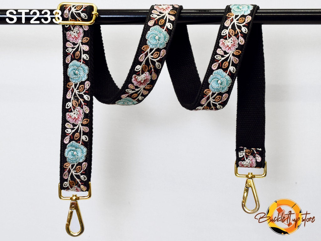 Embroidered Camera Purse Strap Crossbody Sling Bag Strap Gift for Sister Handbag Bag Strap Floral Embroidery Replacement Boho Guitar Strap