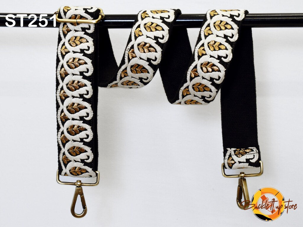 Custom Messenger Bag Handbag Strap Replacement Guitar Strap Gift Sister Embroidered Purse Strap Boho Embroidery Crossbody Strap for Purses