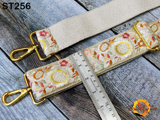 Sling Bag Strap Crossbody Strap Purses Handbag Embroidered Boho Bag Strap Floral Embroidery Replacement Strap Boho Guitar Strap Gift for her