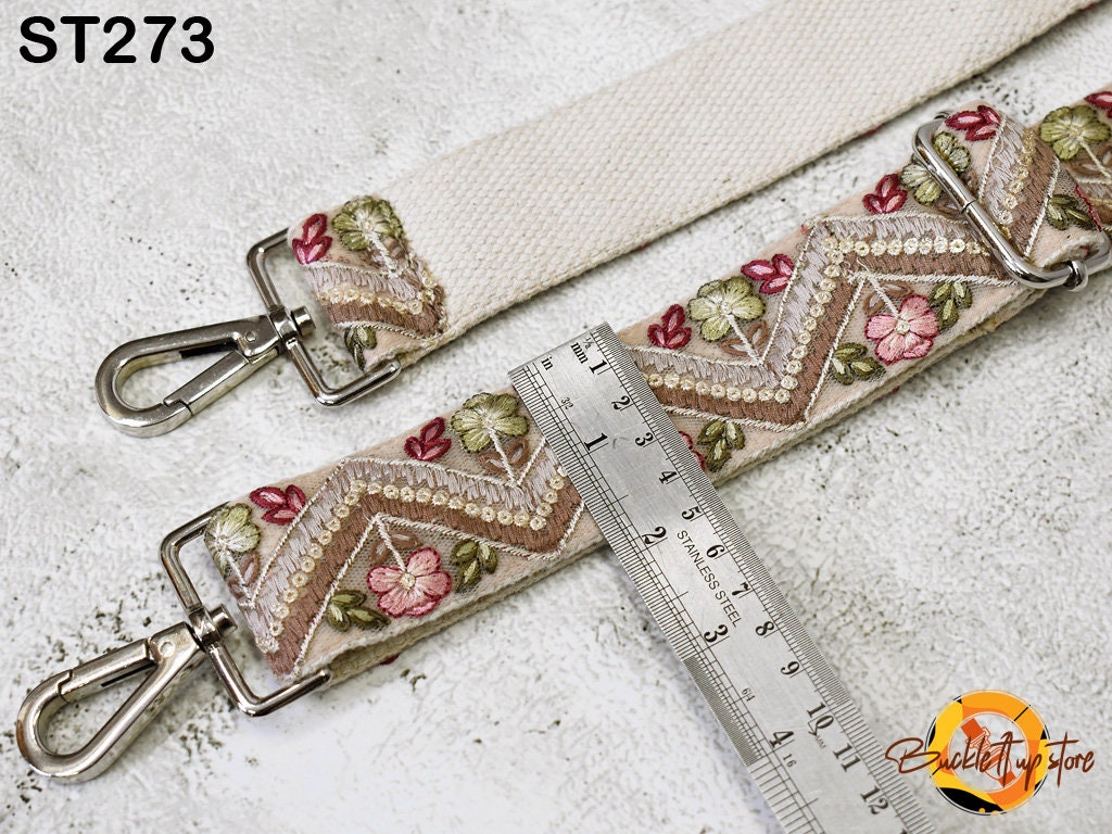 Detachable Guitar Strap Crossbody Strap for Purses Bags Gift Mom Embroidery Replacement Messenger Strap Boho Embroidered Tote Handbag Strap