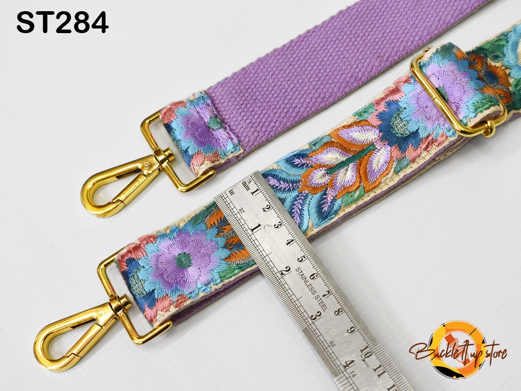 Floral Embroidered Purse Strap Crossbody Strap for Purses Handbag Boho Bag Strap Embroidery Replacement Strap Boho Guitar Strap Gift for her