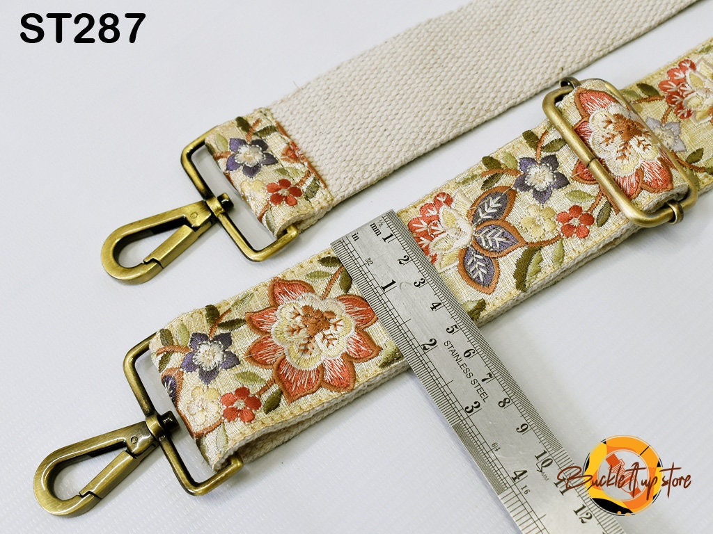 Embroidery Replacement Purse Strap Crossbody Strap for Purses Floral Embroidered Boho Bag Strap Boho Guitar Strap Handbag Strap Gift for her