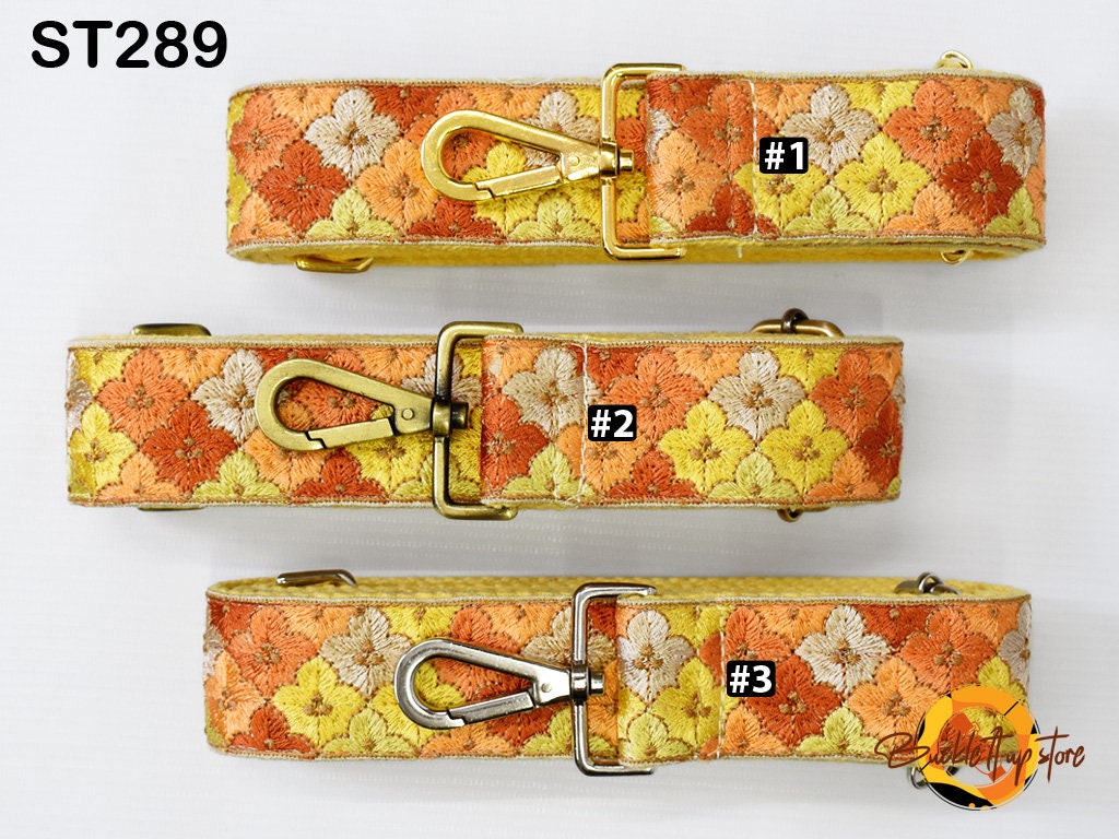 Orange Embroidered Purse Strap Crossbody Strap for Purses Handbag Boho Bag Strap Embroidery Replacement Strap Boho Guitar Strap Gift for her