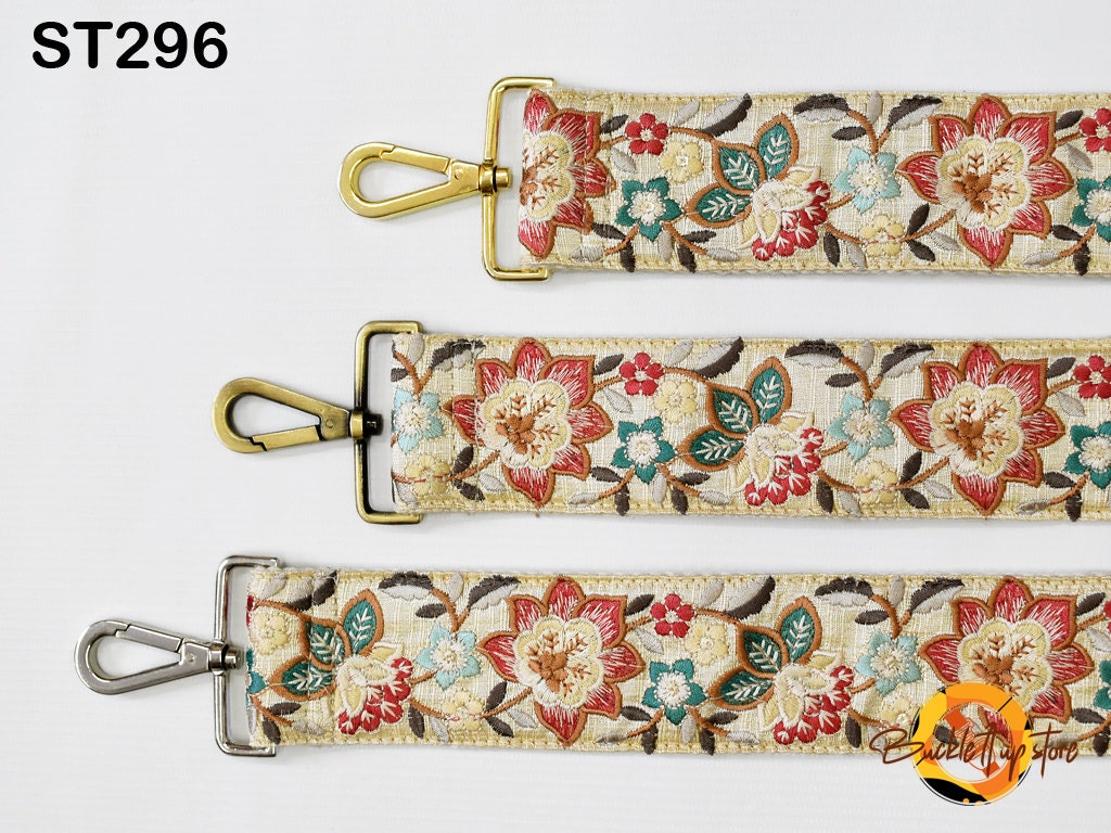 Floral Embroidery Replacement Purse Strap Crossbody Strap for Purses Embroidered Boho Bag Strap Boho Guitar Strap Handbag Strap Gift for her