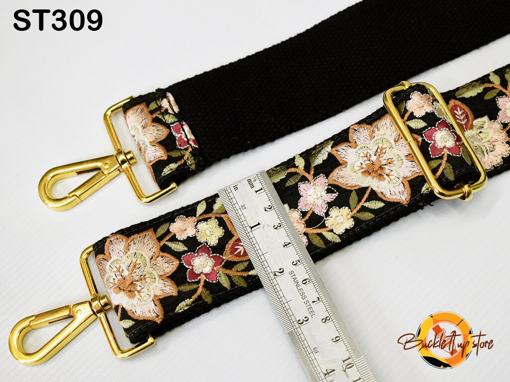 Floral Embroidery Replacement Purse Strap Crossbody Strap for Purses Embroidered Boho Bag Strap Boho Guitar Strap Handbag Strap Gift for her