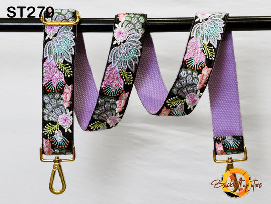 Embroidered Purse Strap Crossbody Strap for Purses Handbag Boho Bag Strap Floral Embroidery Replacement Strap Boho Guitar Strap Gift for her