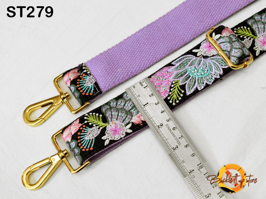 Embroidered Purse Strap Crossbody Strap for Purses Handbag Boho Bag Strap Floral Embroidery Replacement Strap Boho Guitar Strap Gift for her