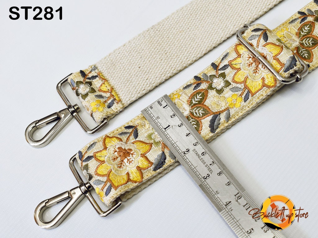 Embroidery Replacement Purse Strap Crossbody Strap for Purses Floral Embroidered Boho Bag Strap Boho Guitar Strap Handbag Strap Gift for her