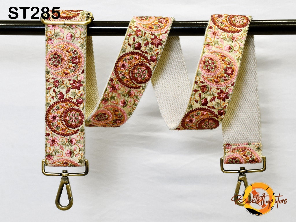 Embroidery Replacement Purse Strap Crossbody Strap for Purses Floral Embroidered Boho Bag Strap Boho Guitar Strap Handbag Strap Gift for her