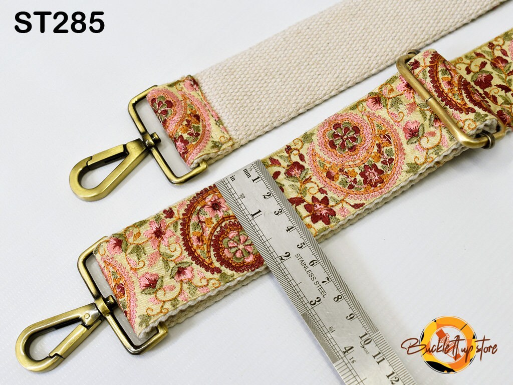 Embroidery Replacement Purse Strap Crossbody Strap for Purses Floral Embroidered Boho Bag Strap Boho Guitar Strap Handbag Strap Gift for her