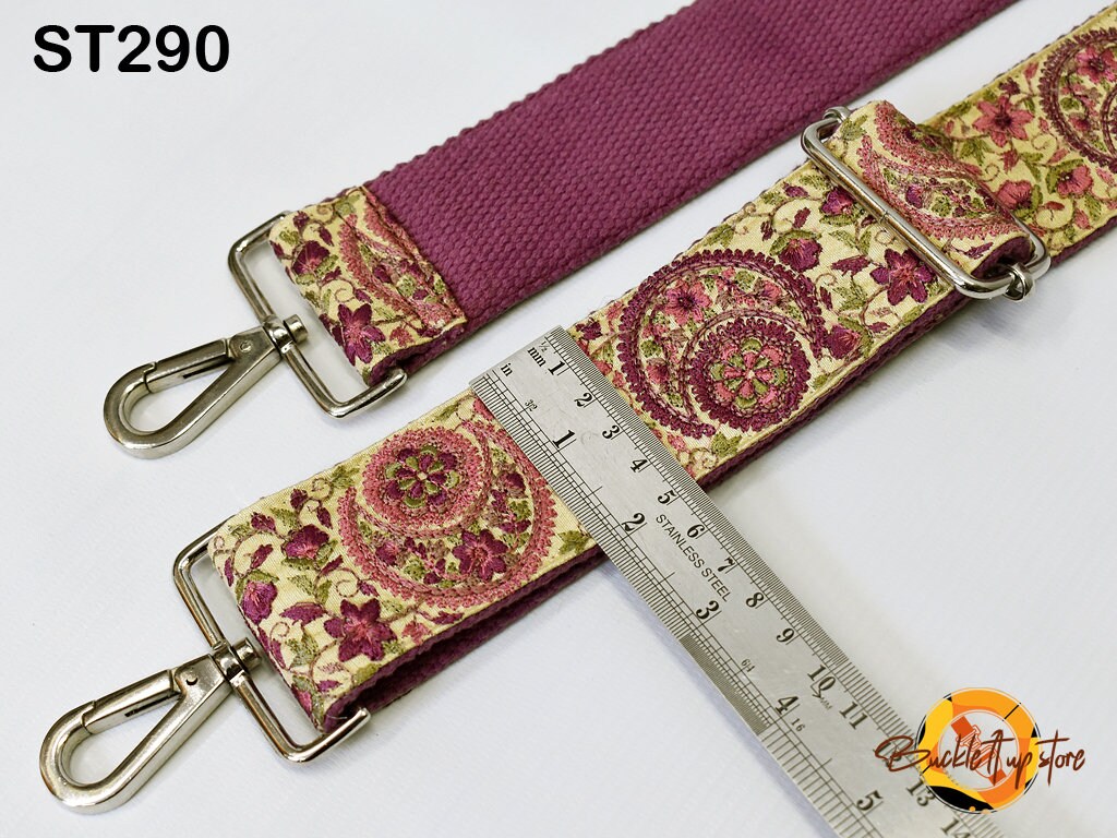 Wine Embroidery Replacement Purse Strap Crossbody Strap for Purses Embroidered Boho Bag Strap Boho Guitar Strap Handbag Strap Gift for her