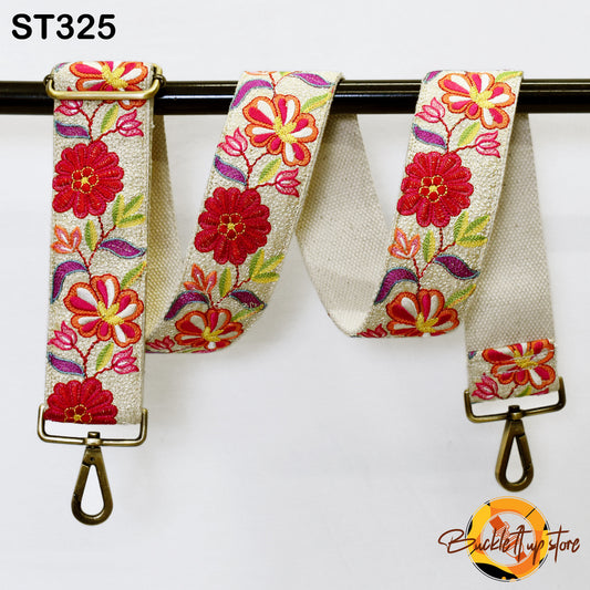 Embroidered Purse Strap Crossbody Strap for Purses Handbag Boho Bag Strap Floral Embroidery Replacement Strap Boho Guitar Strap Gift for her