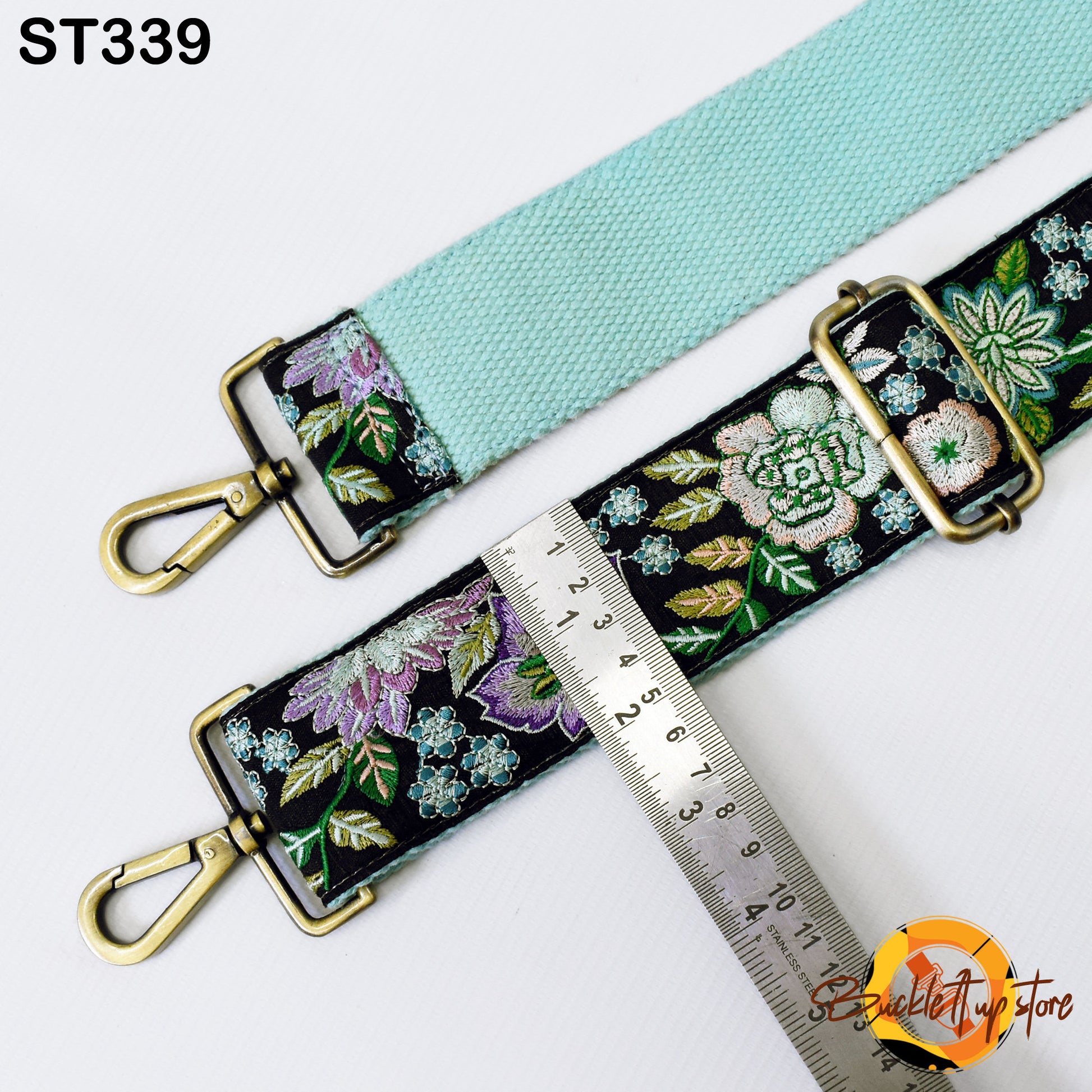 Mint Embroidery Replacement Strap Purse Strap Crossbody Strap for Purses Embroidered Boho Bag Strap Guitar Strap Handbag Strap Gift for Wife