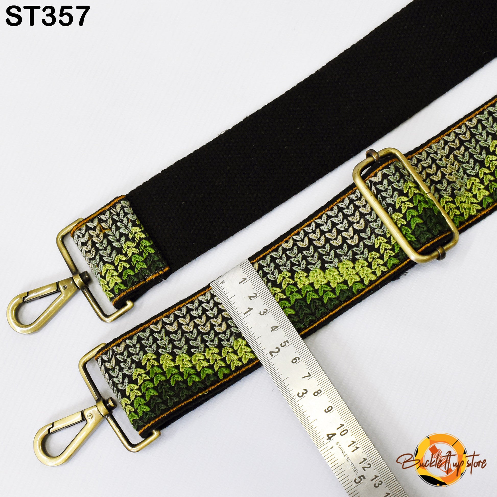 Green Embroidery Replacement Purse Strap Crossbody Strap for Purses Floral Embroidered Bag Strap Boho Guitar Strap Handbag Strap Gift Wife