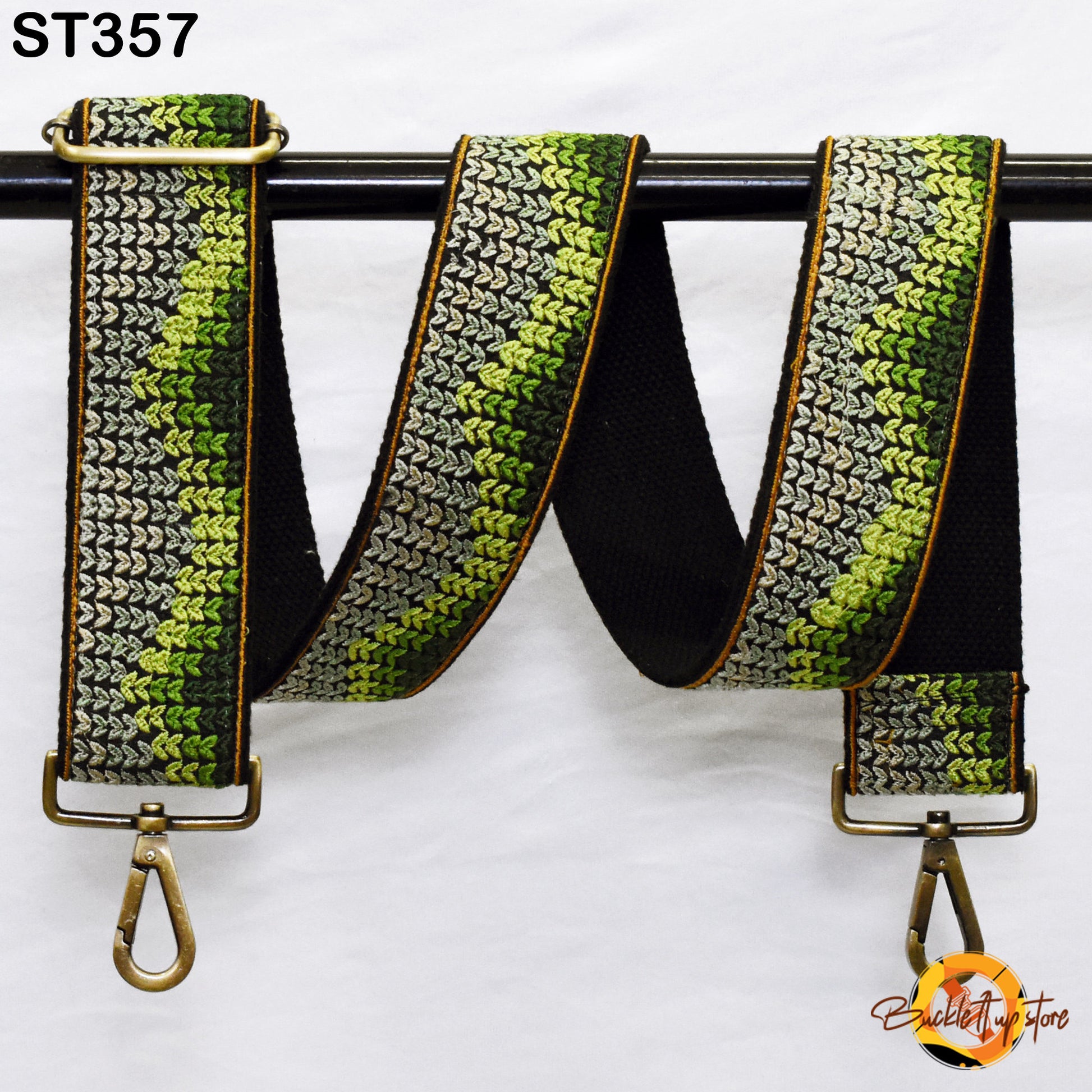 Green Embroidery Replacement Purse Strap Crossbody Strap for Purses Floral Embroidered Bag Strap Boho Guitar Strap Handbag Strap Gift Wife