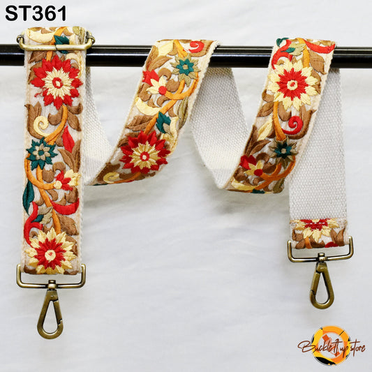 Crossbody Strap for Purses Handbag Embroidered Purse Strap Boho Bag Strap Floral Embroidery Replacement Strap Boho Guitar Strap Gift for her