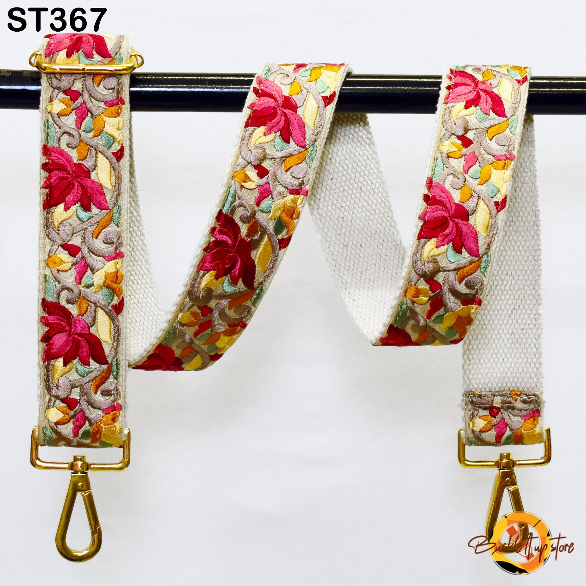 Gift Mom Embroidered Detachable Crossbody Strap for Purses Bags Embroidery Replacement Messenger Strap Boho Tote Handbag Strap Guitar Strap