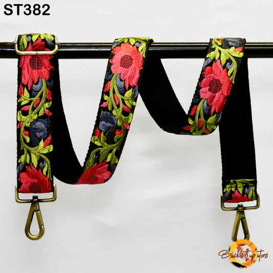 Detachable Crossbody Strap for Purses Bags Embroidery Replacement Messenger Strap Embroidered Boho Tote Handbag Strap Gift Mom Guitar Strap