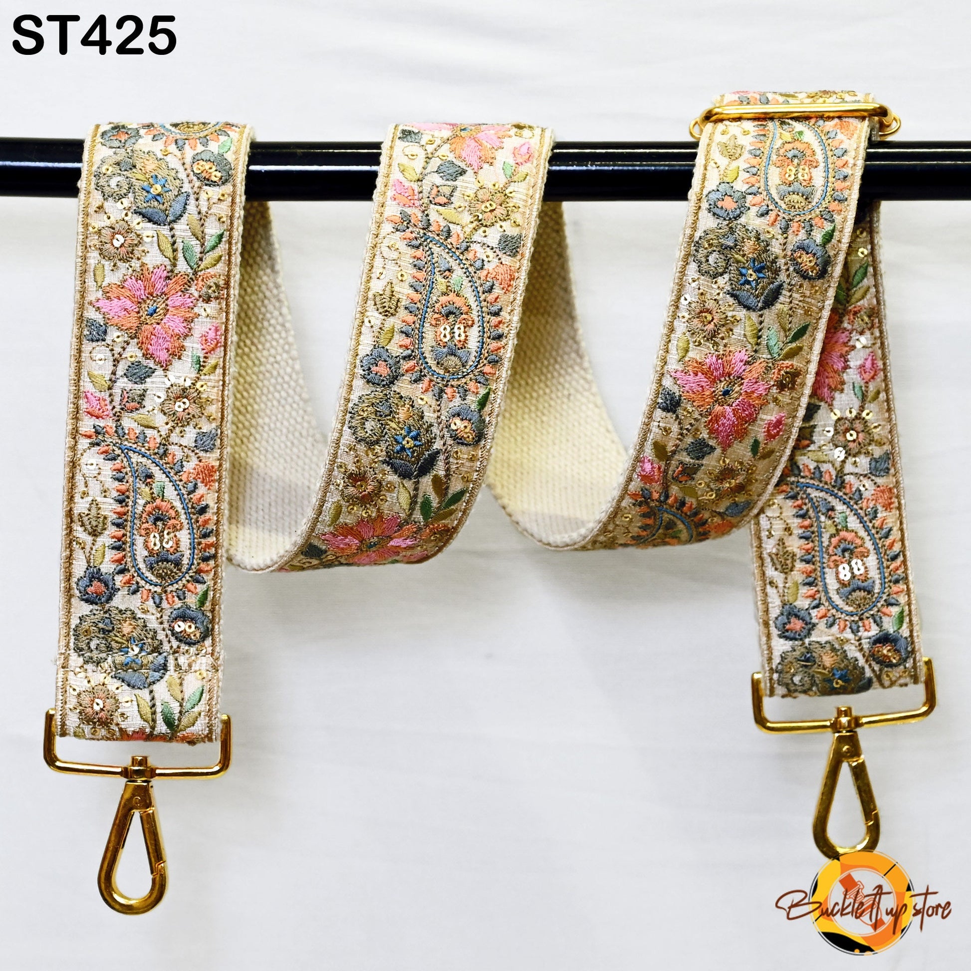 Embroidered Purse Strap Crossbody Strap for Purses Handbag Boho Bag Strap Floral Embroidery Replacement Strap Boho Guitar Strap Gift for her