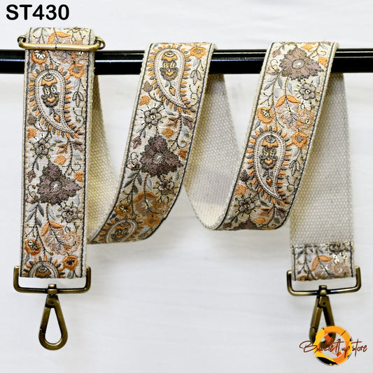 Embroidered Purse Strap Crossbody Strap for Purses Handbag Boho Bag Strap Floral Embroidery Replacement Strap Boho Guitar Strap Gift for her