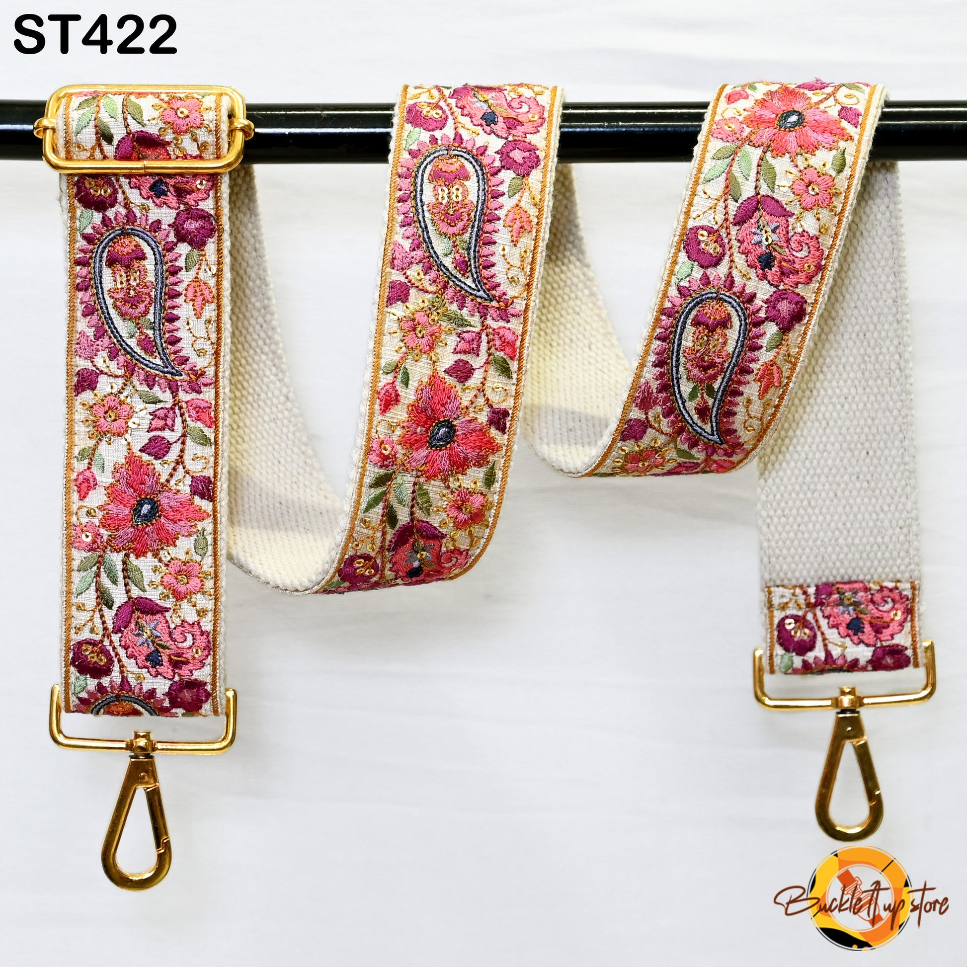 Embroidered Purse Strap Crossbody Strap for Purses Handbag Boho Bag Strap Floral Embroidery Replacement Strap Boho Guitar Strap Gift for her