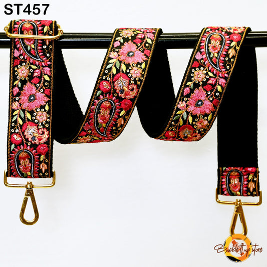 Paisley Embroidered Purse Strap Crossbody Adjustable Strap for Purses Handbag Messenger Strap Embroidery Replacement Guitar Strap Gift for Wife