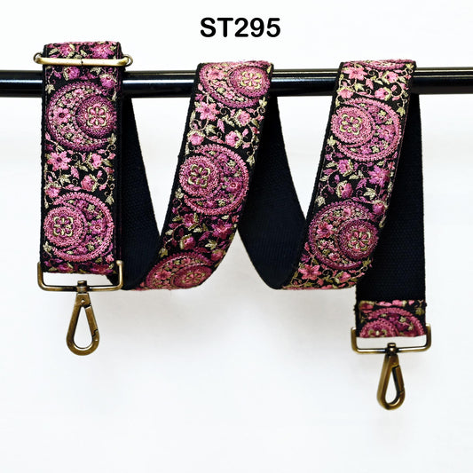 Wine Embroidery Replacement Purse Strap Crossbody Strap for Purses Embroidered Boho Bag Strap Boho Guitar Strap Handbag Strap Gift for her