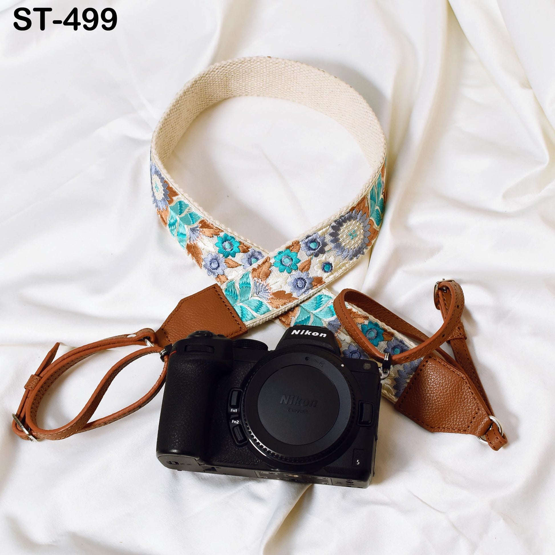 Sling Camera Strap Photographer Leather Strap Brown Embroidery DSLR Camera Accessories Camera Holder Neck Shoulder Strap Gift Girlfriend