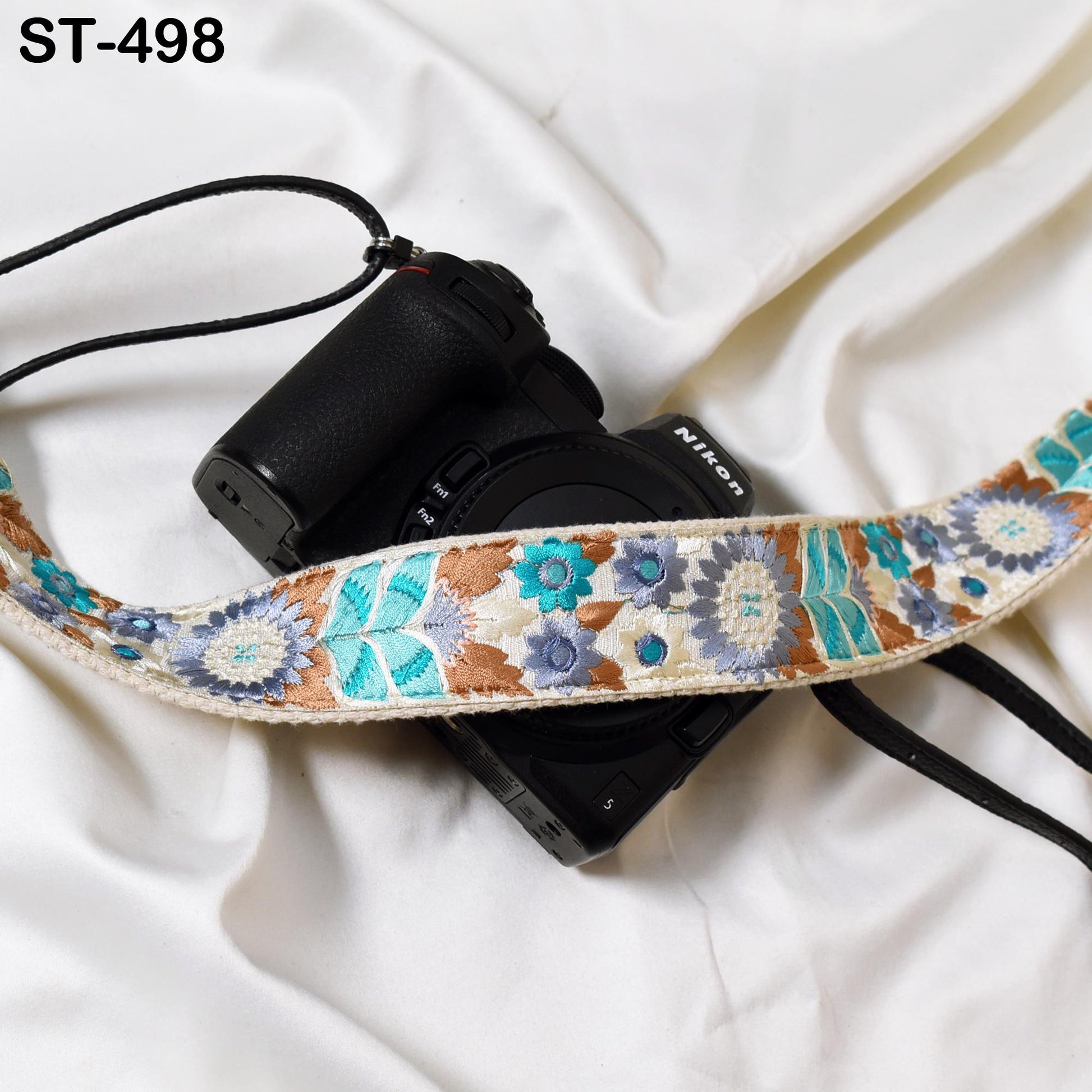 Replacement Leather Camera Strap Gift for Daughter Photographers Adjustable Embroidery Shoulder or Neck strap DSLR Camera Accessories Black