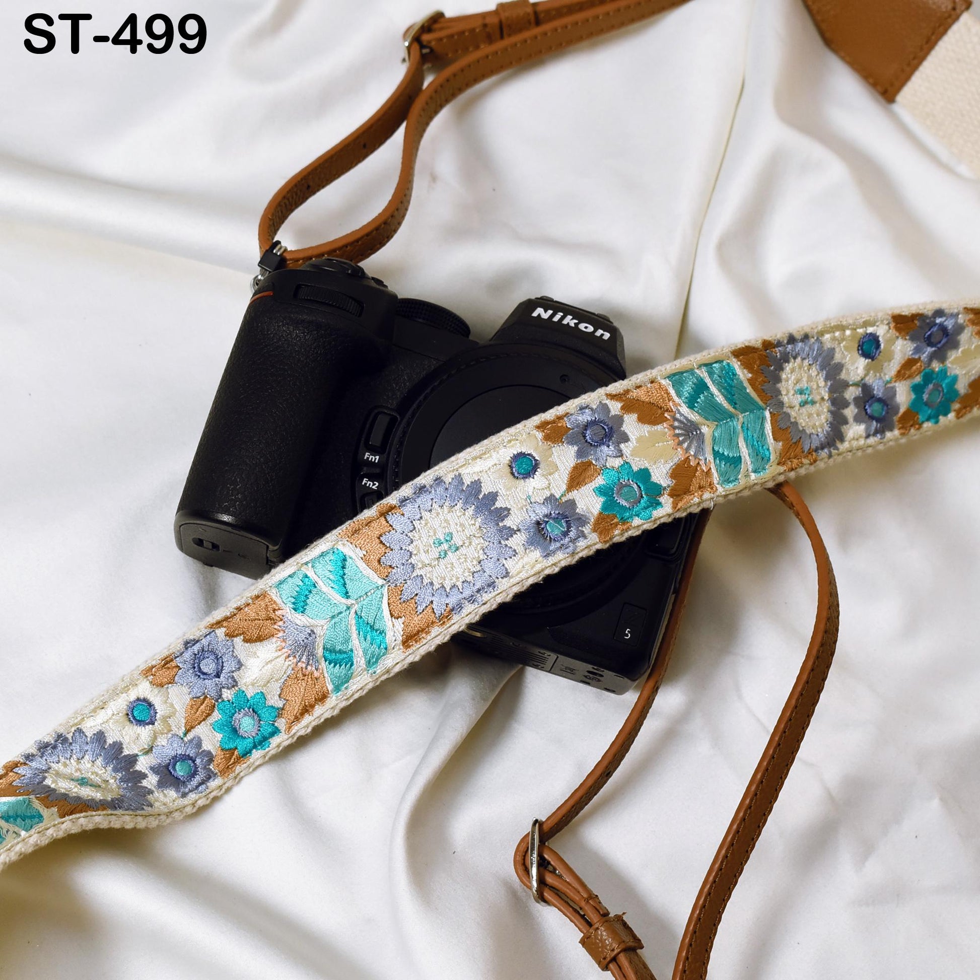 Sling Camera Strap Photographer Leather Strap Brown Embroidery DSLR Camera Accessories Camera Holder Neck Shoulder Strap Gift Girlfriend