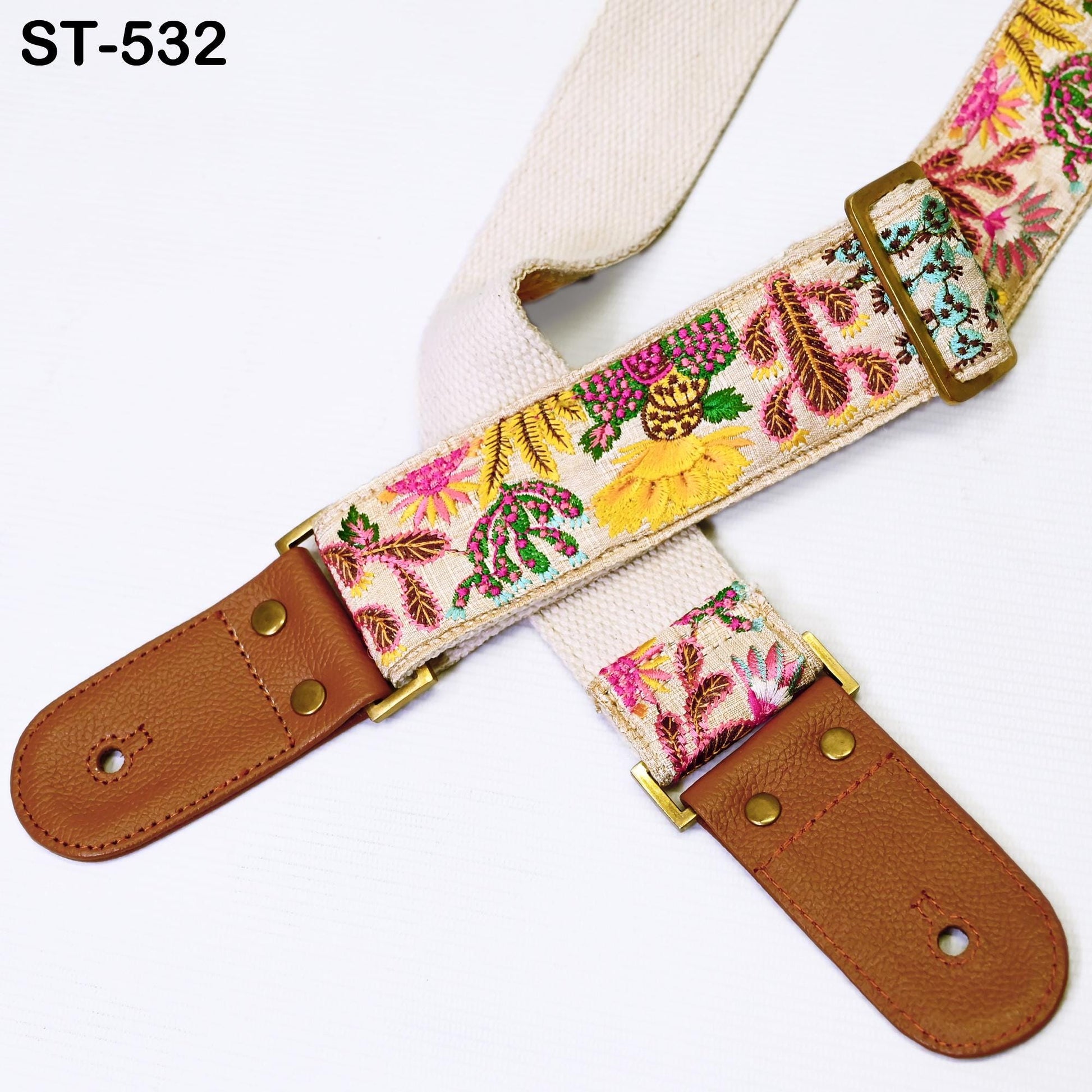 Adjustable Acoustic Guitar Strap Fender Electric Guitar Bass Leather Ukulele Boho Design Unique Blues Gift for Guitar Player Musician Sister - Buckle it up store