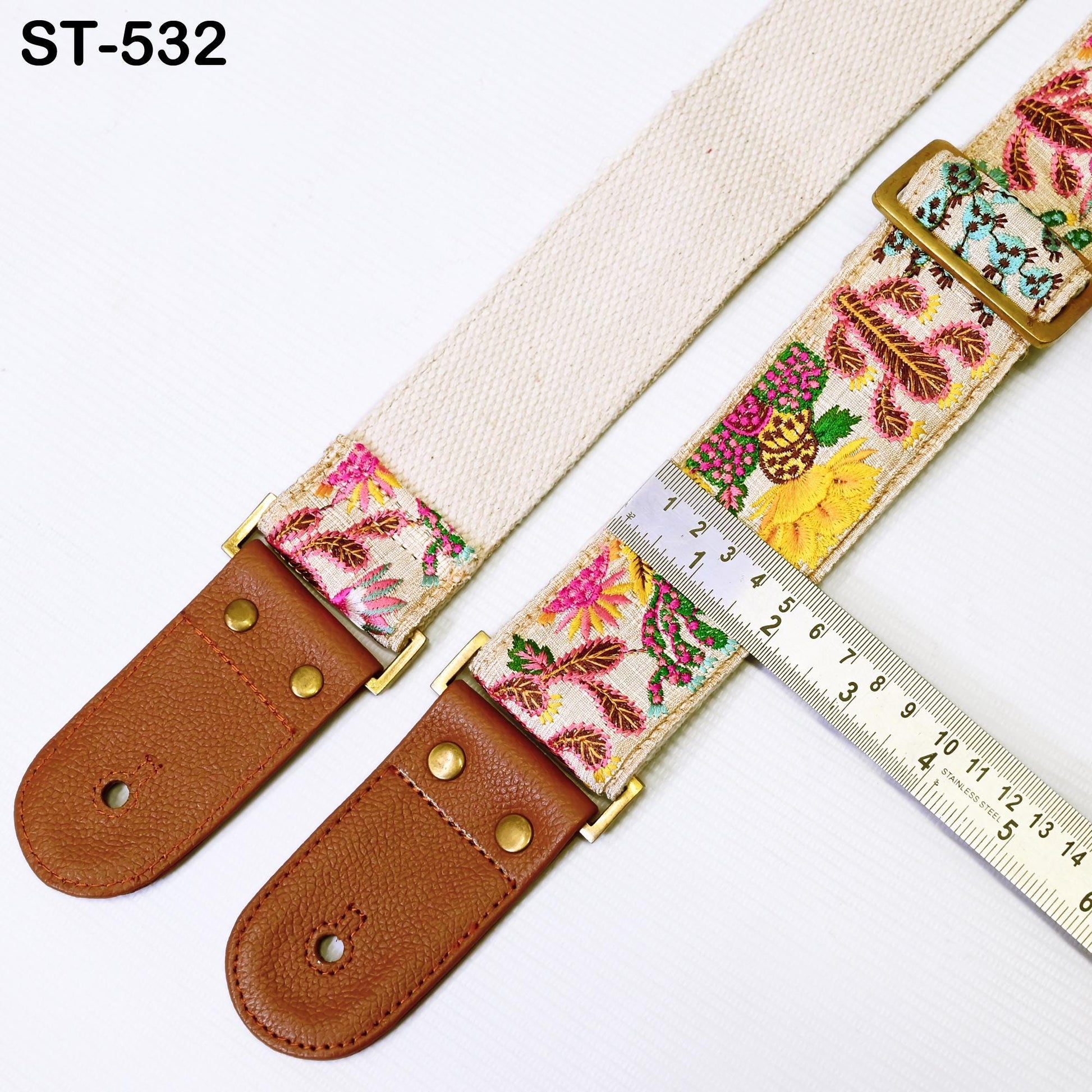 Adjustable Acoustic Guitar Strap Fender Electric Guitar Bass Leather Ukulele Boho Design Unique Blues Gift for Guitar Player Musician Sister - Buckle it up store