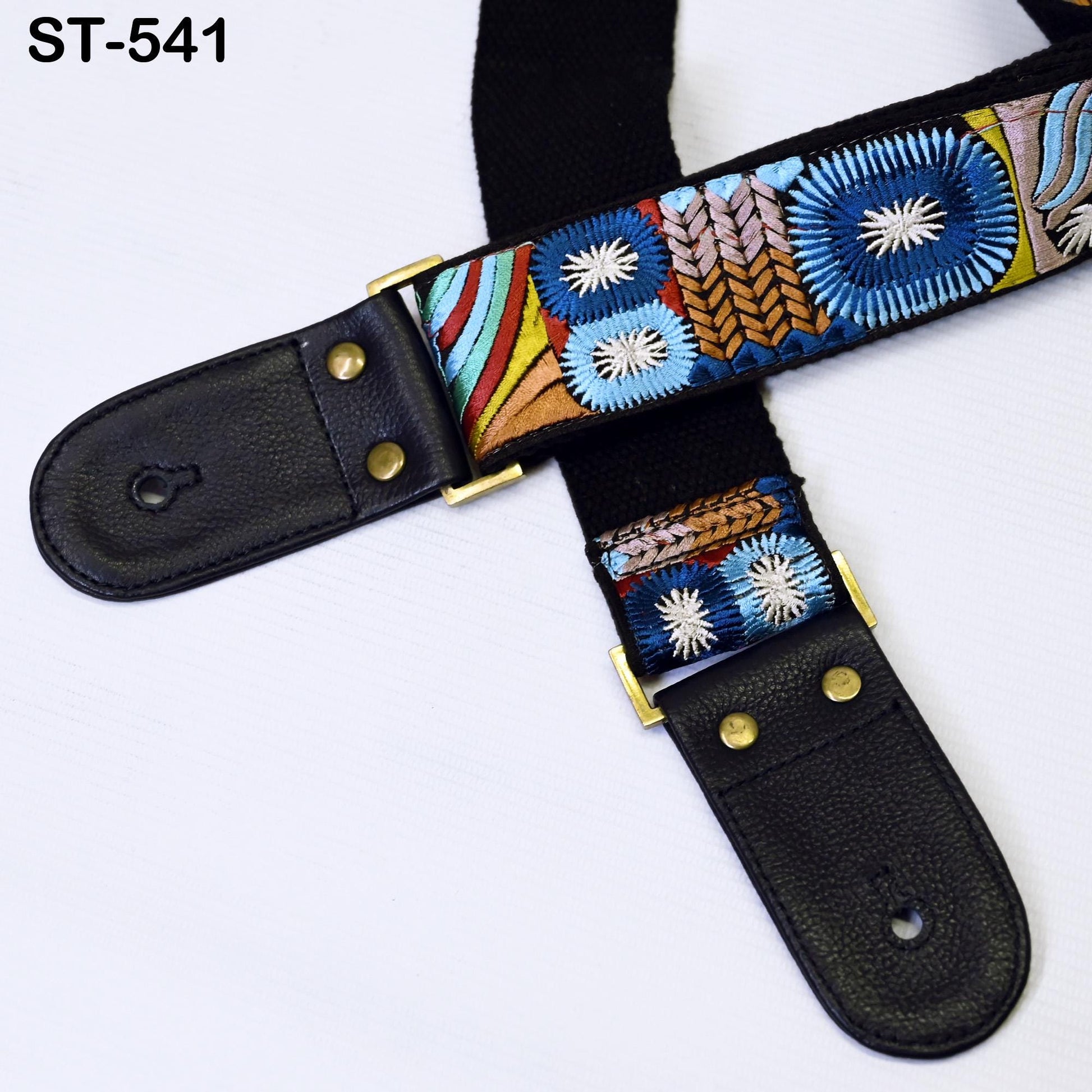 Adjustable Acoustic Guitar Strap Fender Electric Guitar Bass Leather Ukulele Boho Design Unique Blues Gift for Guitar Player Musician Mom - Buckle it up store