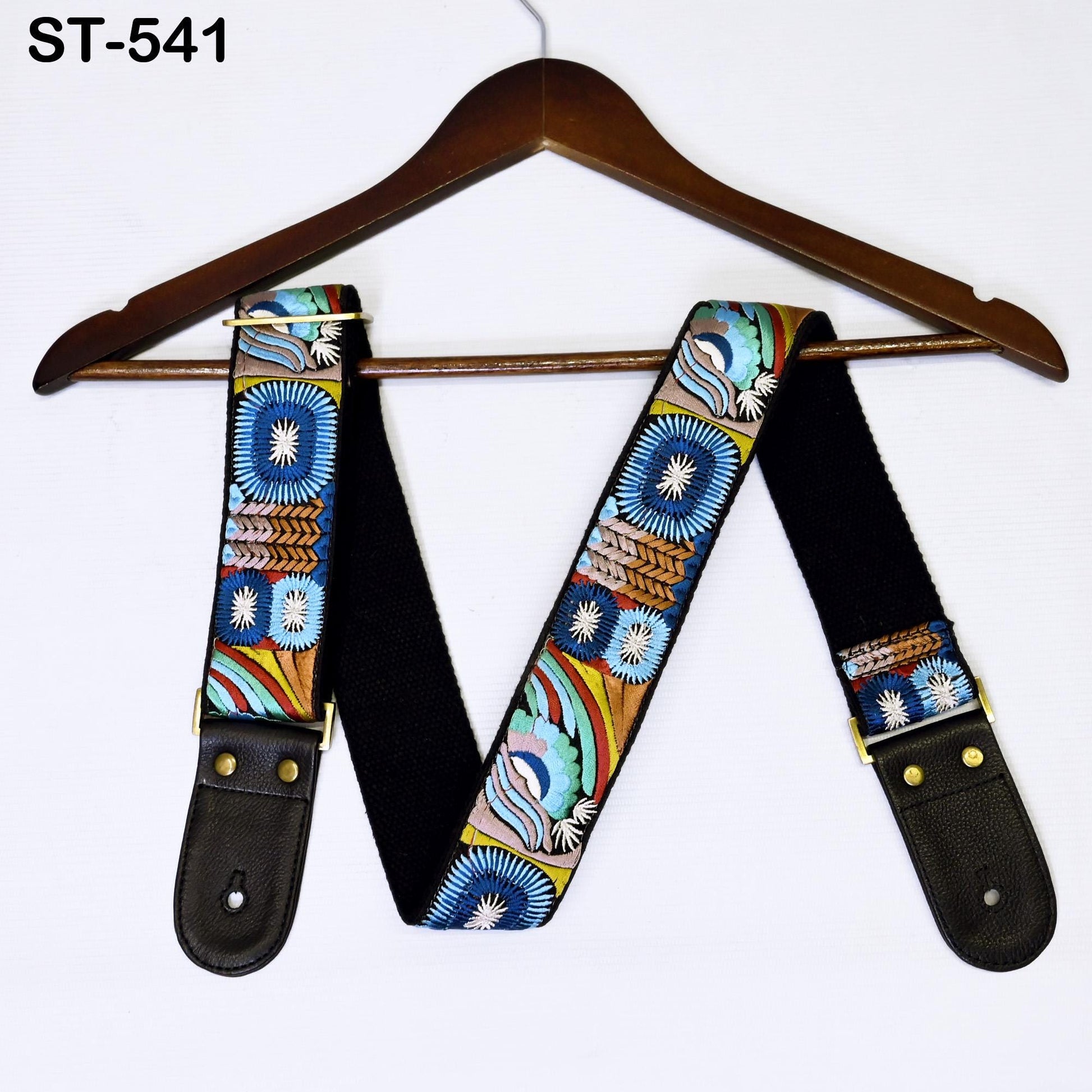 Adjustable Acoustic Guitar Strap Fender Electric Guitar Bass Leather Ukulele Boho Design Unique Blues Gift for Guitar Player Musician Mom - Buckle it up store