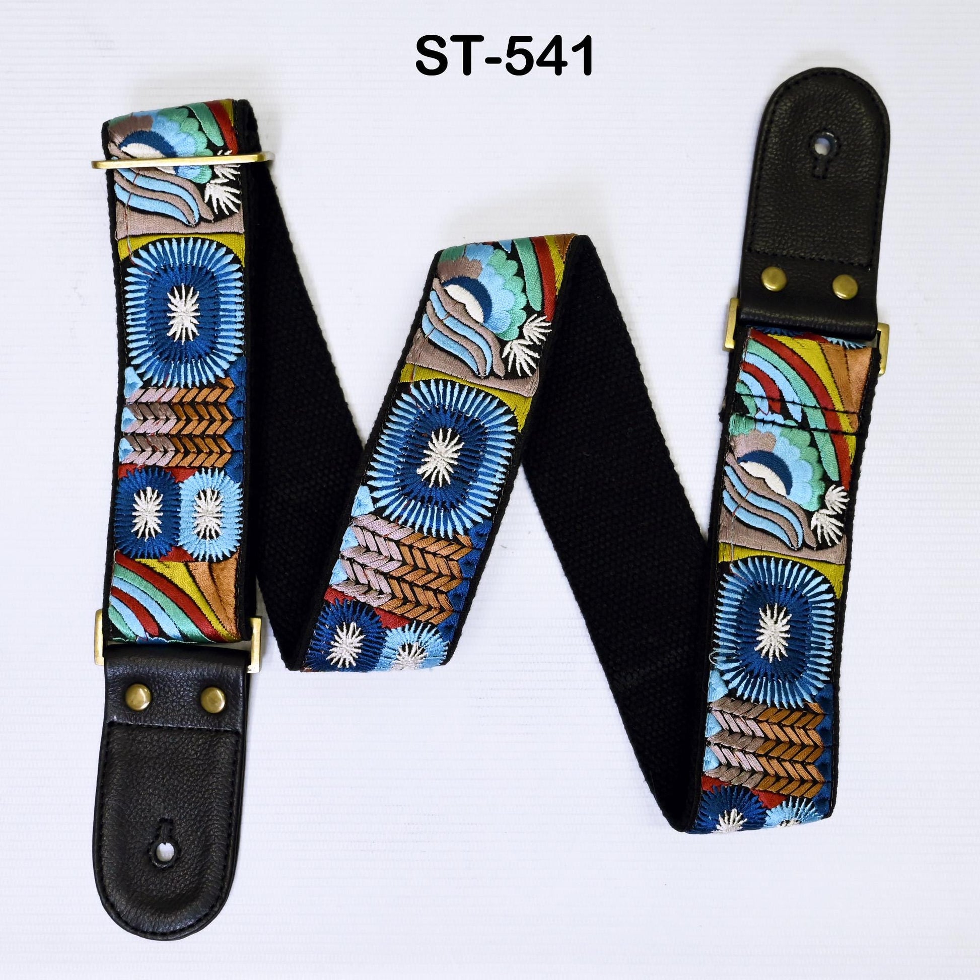 Adjustable Acoustic Guitar Strap Fender Electric Guitar Bass Leather Ukulele Boho Design Unique Blues Gift for Guitar Player Musician Mom - Buckle it up store