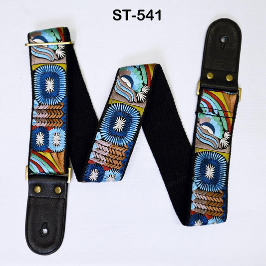 Adjustable Acoustic Guitar Strap Fender Electric Guitar Bass Leather Ukulele Boho Design Unique Blues Gift for Guitar Player Musician Mom