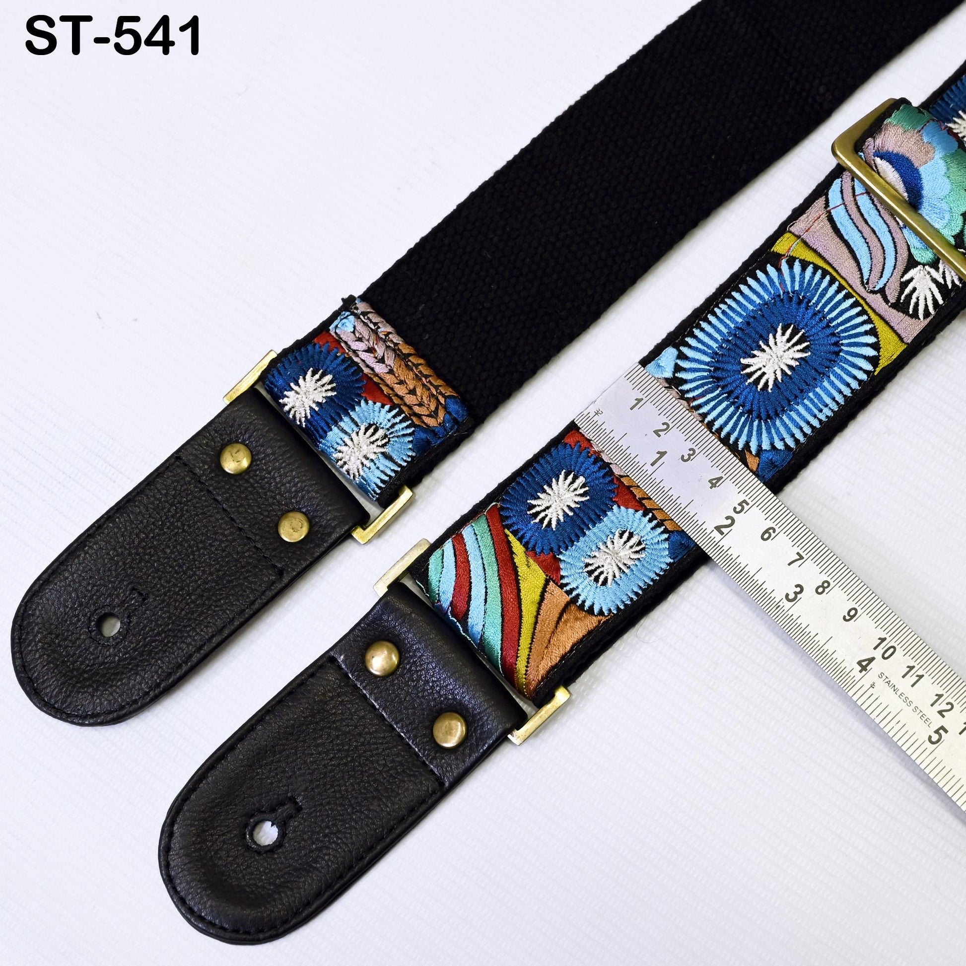 Adjustable Acoustic Guitar Strap Fender Electric Guitar Bass Leather Ukulele Boho Design Unique Blues Gift for Guitar Player Musician Mom - Buckle it up store