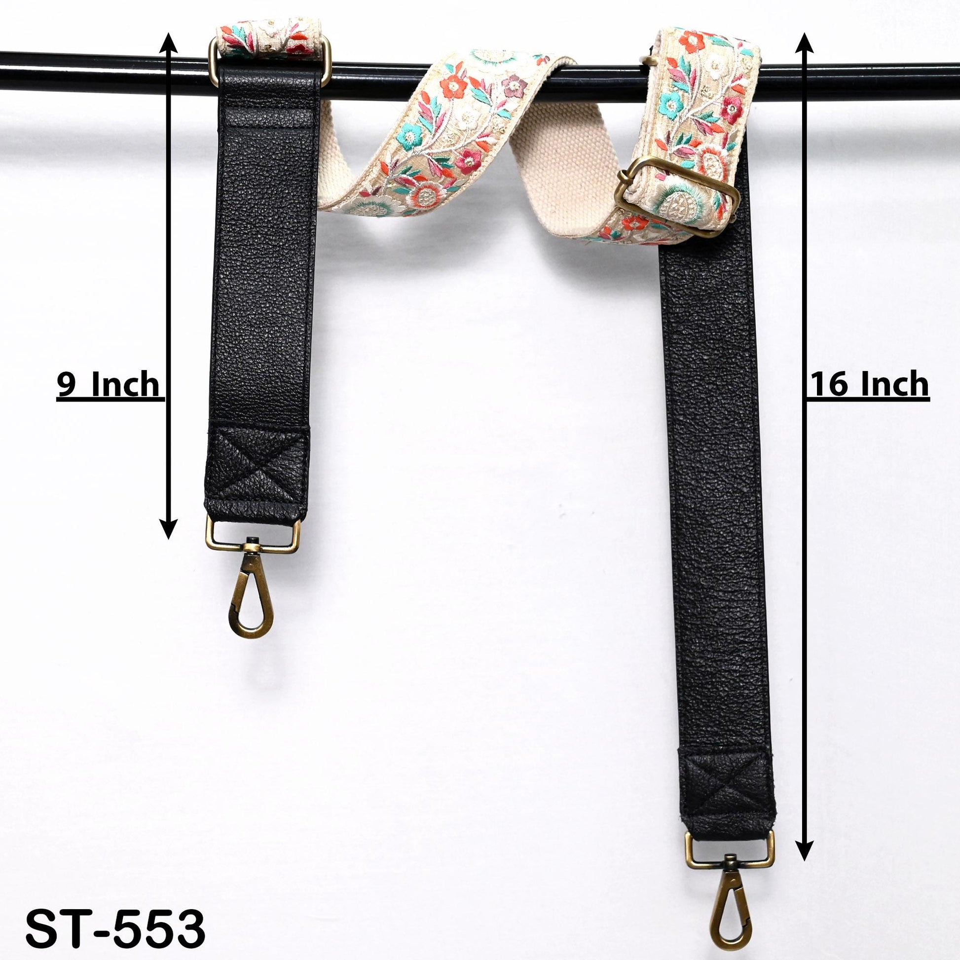 Replacement Crossbody Leather Handbag Boho Bag Strap Gift for Sister Shoulder Strap Purses Embroidery Black Adjustable Strap Christmas Gift