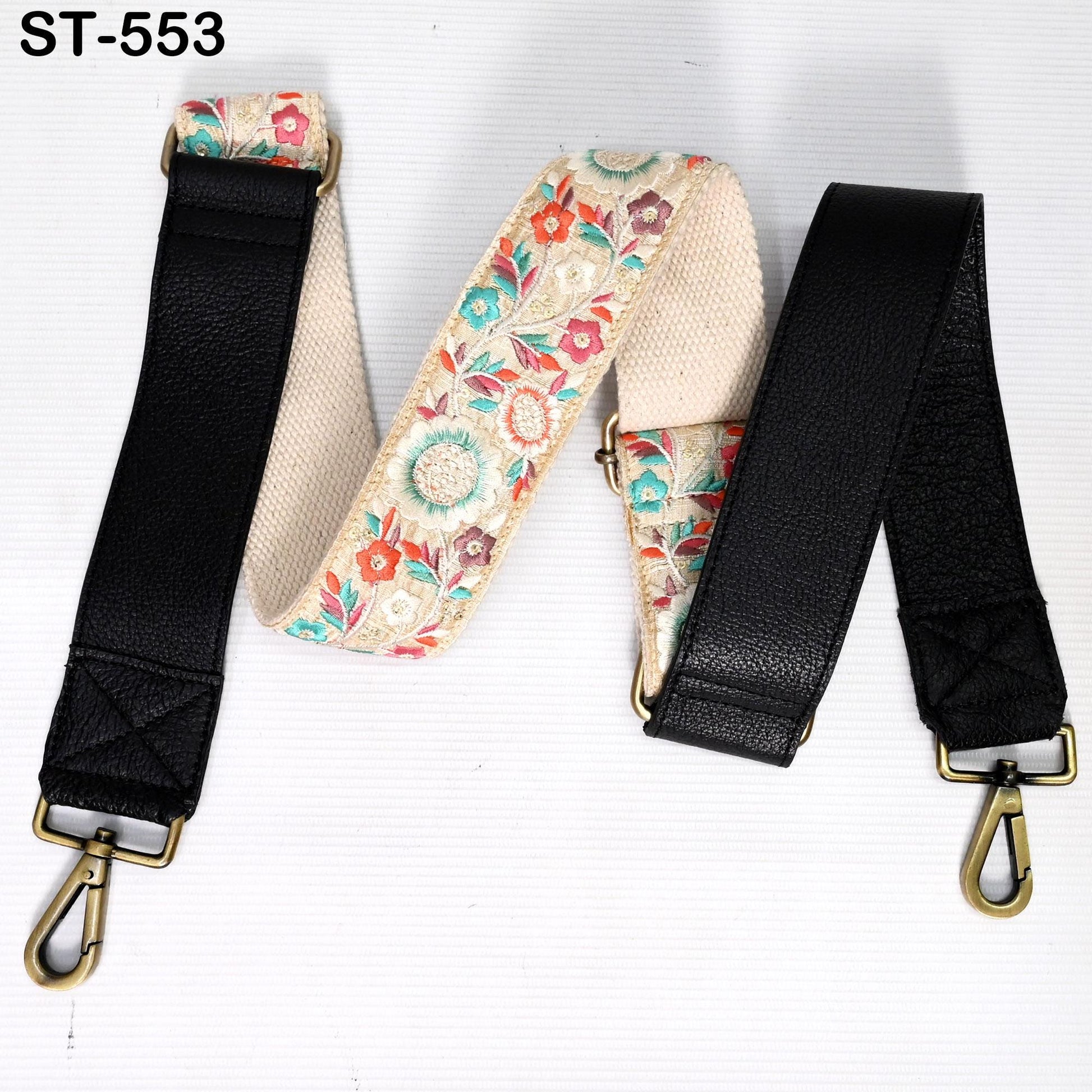 Replacement Crossbody Leather Handbag Boho Bag Strap Gift for Sister Shoulder Strap Purses Embroidery Black Adjustable Strap Christmas Gift